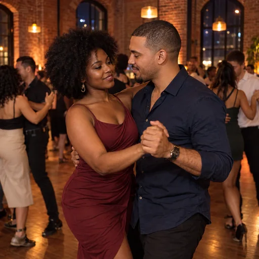 Couples enjoying a bachata social dance