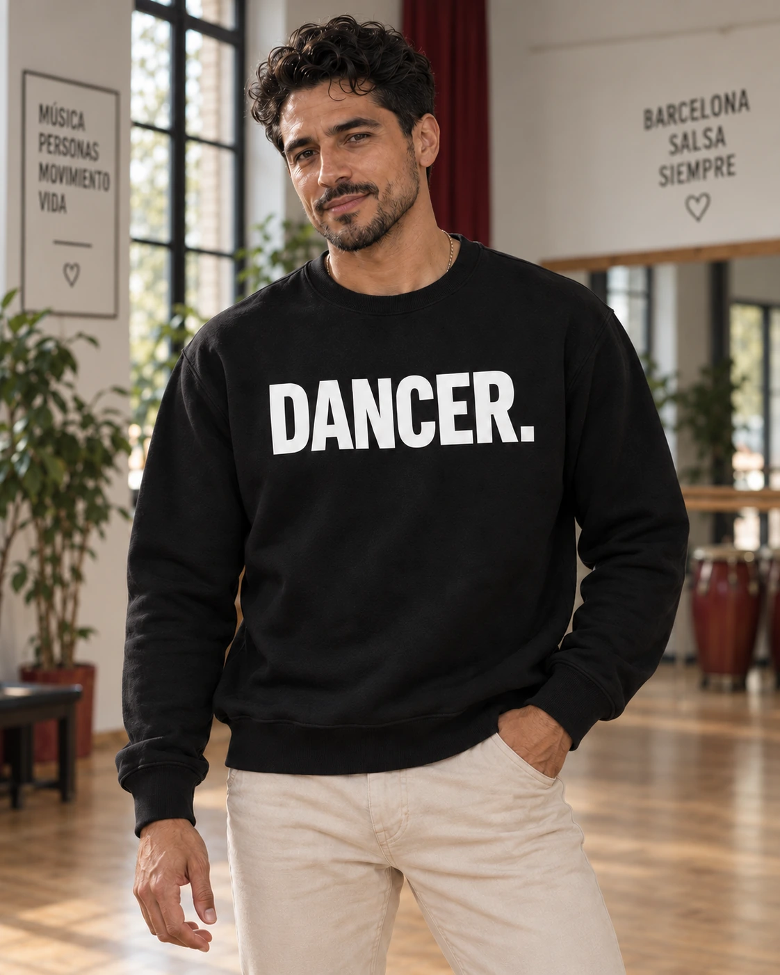 DANCER. — AI-generated concept mockup; fictional adult model or product render.